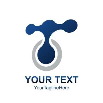 Initial letter T logo template colored Dotted Bubble design for business and  Stock Illustration