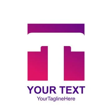 Initial letter T logo template colorful square design for business and compan Stock Illustration
