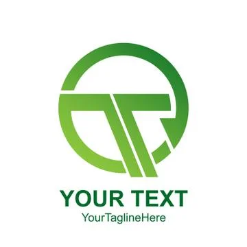 Initial letter T logo template colored green circle design for business and c Stock Illustration