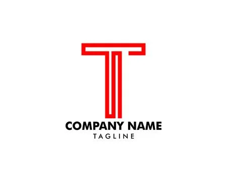 Initial Letter T Logo Template Design Stock Illustration