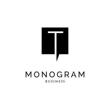 Initial Letter T Monogram Chat Logo Design Template Stock Illustration