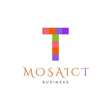 Initial letter T mosaic icon logo design inspiration Stock Illustration