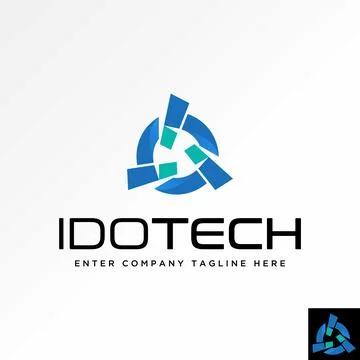 Initial letter T or IT font circle cycle tech mark monogram typography branding Stock Illustration