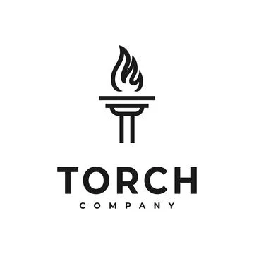 Initial Letter T or pillar for Torch logo design Stock Illustration