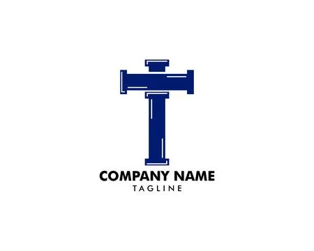 Initial letter T plumbing pipe logo template vector icon illustration design Stock Illustration