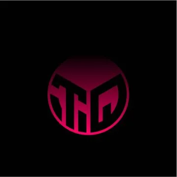 Initial letter T Q Modern circle with elegant colored background frame 스톡 일러스트