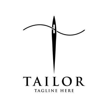 Initial letter T with sewing needle icon. Stock Illustration