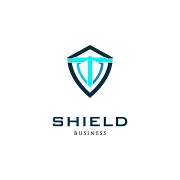 Initial Letter T Shield Icon Logo Design Template Stock Illustration