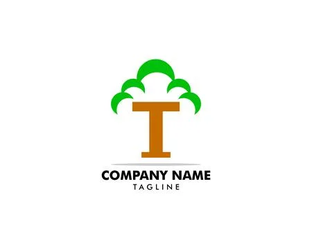 Initial Letter T Tree Logo Icon Vector Illustration Design Template Stock Illustration