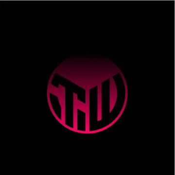 Initial letter T W Modern circle with elegant colored background frame Stock Illustration