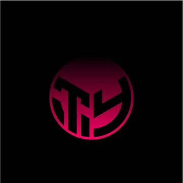 Initial letter T Y Modern circle with elegant colored background frame Stock Illustration