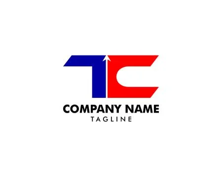 Initial Letter TC Arrow Logo Template Design Stock Illustration