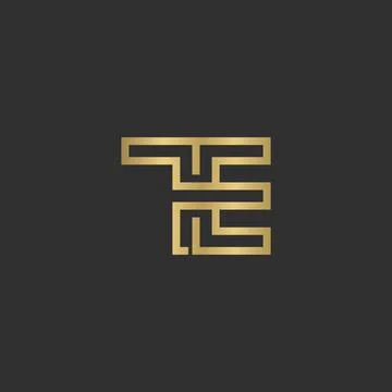 Initial letter TE logo or ET logo vector design template Stock Illustration