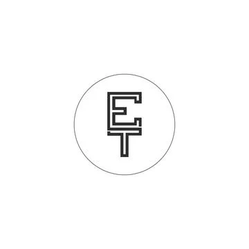 Initial letter TE logo or ET logo vector design template Stock Illustration