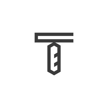 Initial letter TE logo or ET logo vector design template Stock Illustration