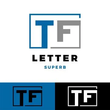 Initial letter tf icon logo design template Stock Illustration