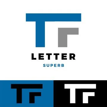 Initial letter tf icon logo design template Stock Illustration