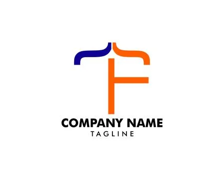 Initial Letter TF Logo Template Design Stock Illustration