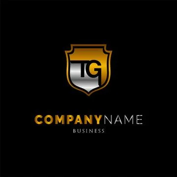 Initial Letter TG Shield Icon Logo Design Template Stock Illustration