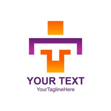 Initial letter TI logo design template element colorful square human for busi Stock Illustration