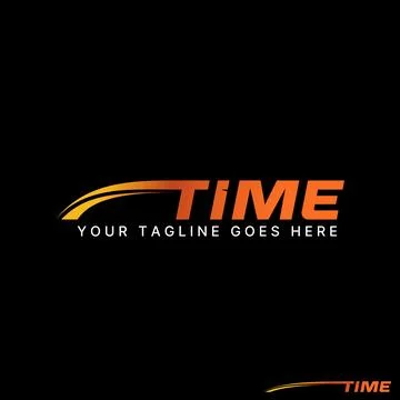 Initial letter Time font with speed swoosh monogram sport fast active brand Stock Illustration