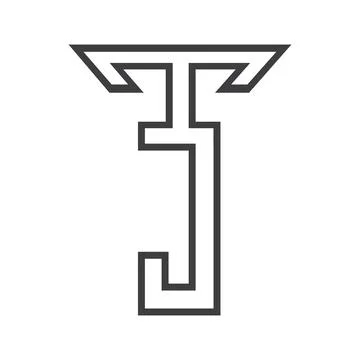 Initial letter TJ logo or JT logo vector design template Stock Illustration