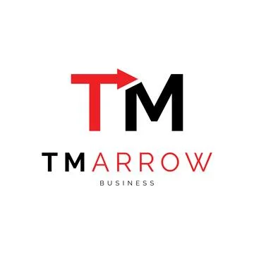 Initial Letter TM Arrow Icon Logo Design Template Stock Illustration