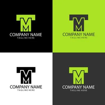 Initial letter TM modern logo design vector Stock Illustration