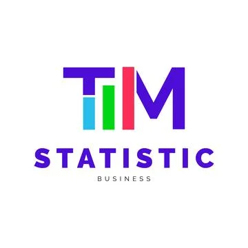 Initial Letter TM Statistic Icon Logo Design Template Stock Illustration