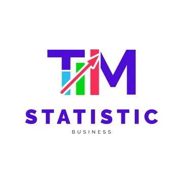 Initial Letter TM Statistic Icon Logo Design Template Stock Illustration
