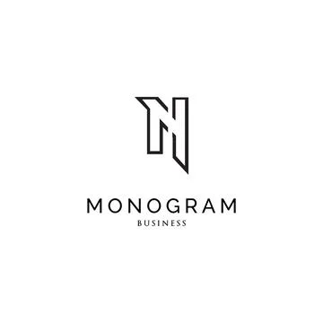 Initial letter TN monogram logo design inspiration Stock Illustration