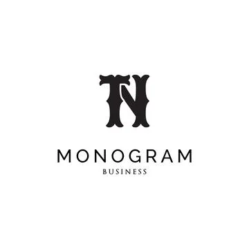 Initial letter TN monogram logo design inspiration Stock Illustration