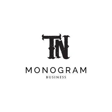 Initial letter TN monogram logo design inspiration Stock Illustration