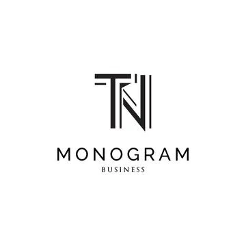 Initial letter TN monogram logo design inspiration Stock Illustration