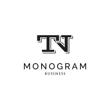 Initial letter TN monogram logo design inspiration Stock Illustration