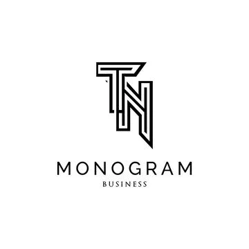 Initial letter TN monogram logo design inspiration Stock Illustration