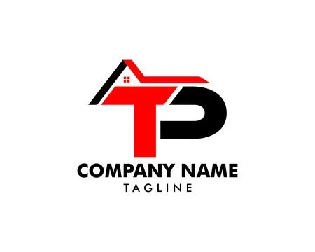 Initial Letter TP House Logo Template Ilustração Stock