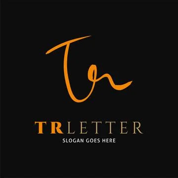 Initial Letter TR Signature Icon Vector Logo Template Illustration Design Stock Illustration