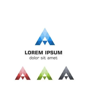 Initial letter A triangle logotype. Vector logo template Stock Illustration