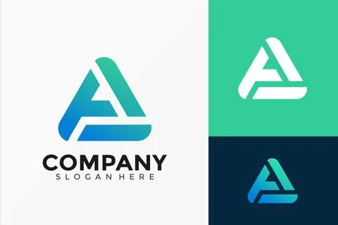 Initial Letter A Triangle Round Logo Design. Creative Idea logos designs Vect Stock Illustration