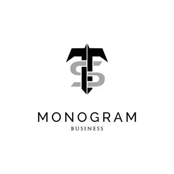 Initial letter TS monogram logo design inspiration Stock Illustration