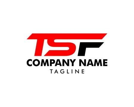 Initial Letter TSF Logo Template Design Ilustração Stock