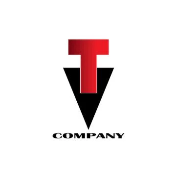 Initial Letter TV Linked Design Logo - Vector Stock Illustration