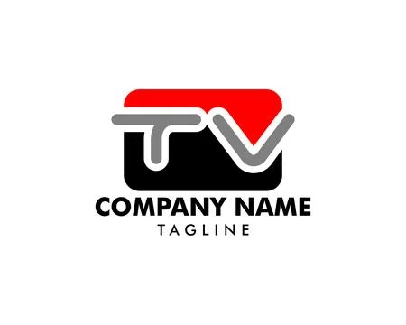 Initial Letter TV Logo Template Design Stock Illustration