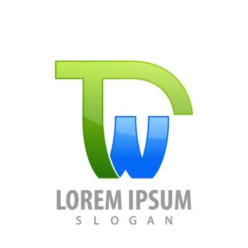 Initial letter TW concept design. Symbol graphic template element vector Stock Illustration