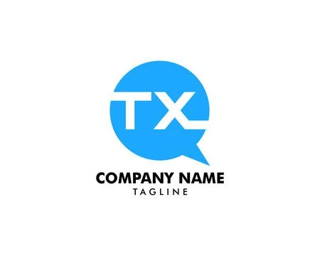 Initial Letter TX Bubble Talk Logo Template Vector Stock Illustration