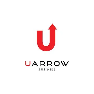 Initial Letter U Arrow Up Icon Logo Design Template Stock Illustration