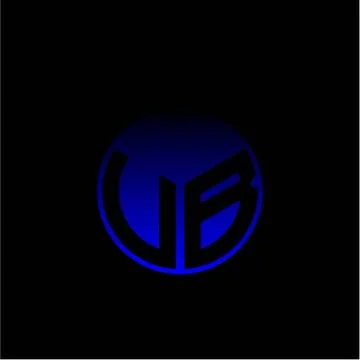 Initial letter U B Modern circle with elegant colored background frame Stock Illustration