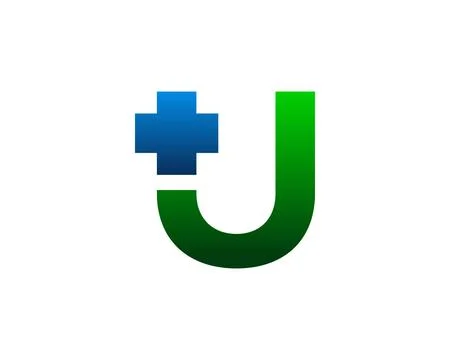 Initial Letter U Cross Plus Logo, Medical Health Care Logo Template Design Stock Illustration
