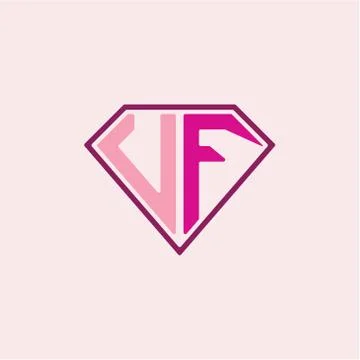 The initial letter of the U F logo is diamond shaped, with a modern minimalis Stock Illustration